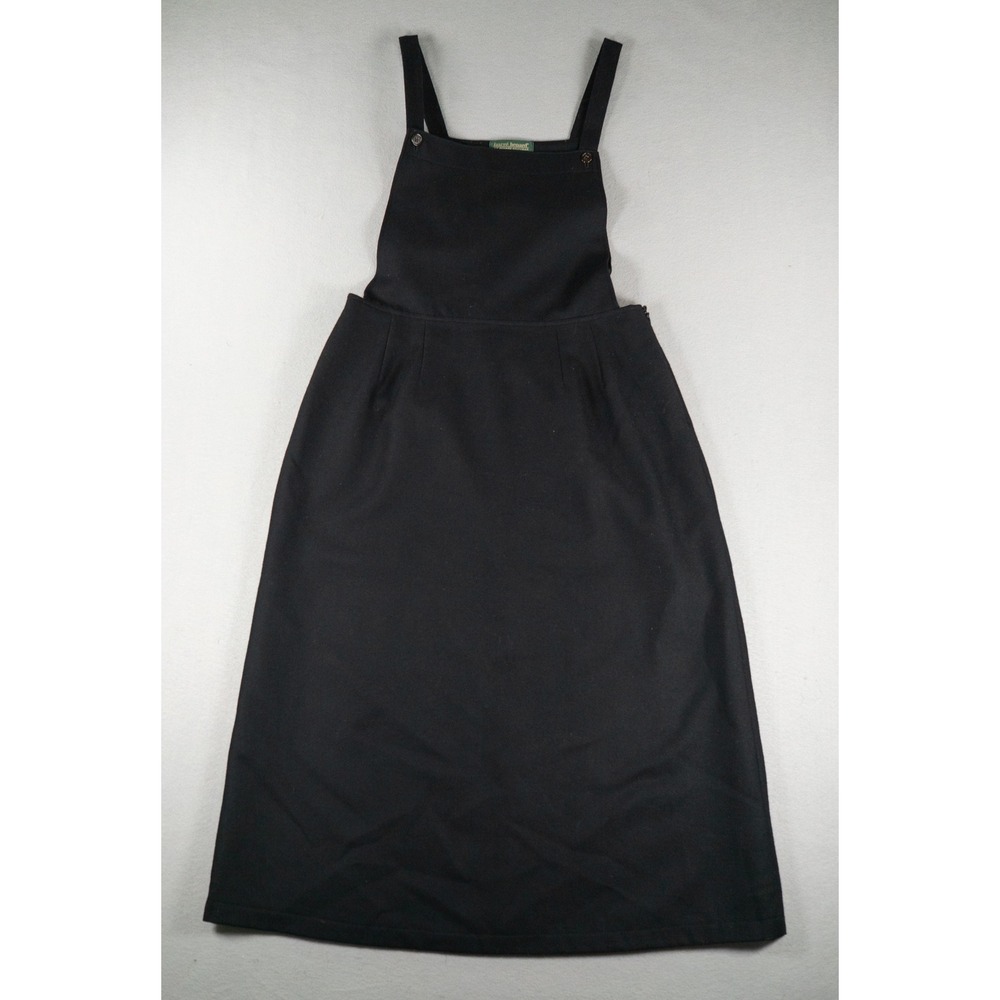 Harve Benard Womens Wool Pinafore Jumper Dress Black Size 12 Petite Vintage